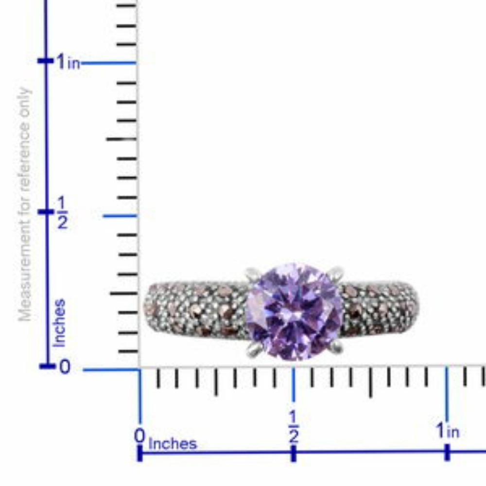 NWT-PURPLE SAPPHIRE/MARCASITE RING - Picture 3 of 4